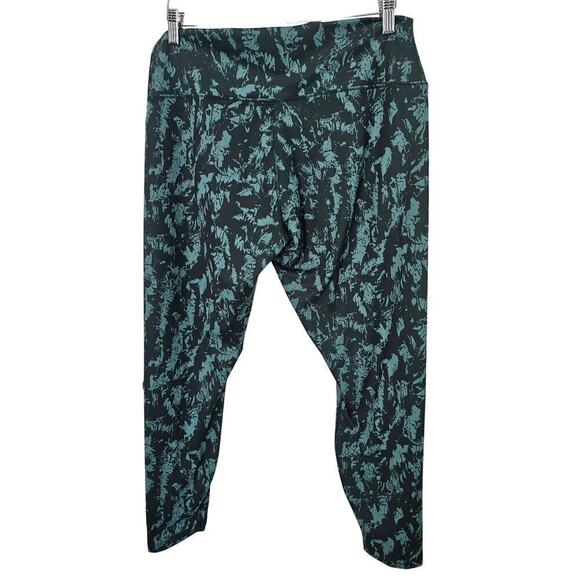 Nike Leggings Women Size XXL High Rise 7/8 Green Abstract Fitted Gym Workout - Picture 2 of 11